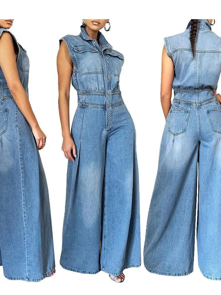 Женский джинсовый комбинезон с широкими штанинами, повседневные длинные брюки, модные осенние комбинезоны из искусственной кожи
Женский джинсовый комбинезон с широкими штанинами, повседневные длинные брюки, модные осенние комбинезоны из искусственной кожи