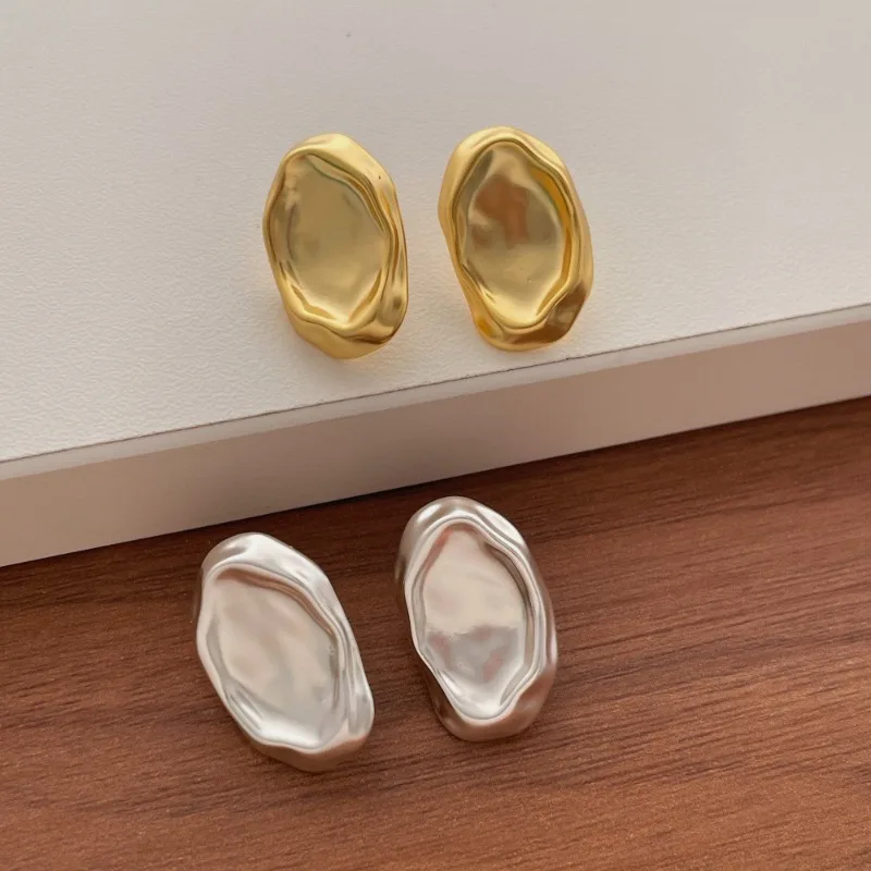 Minar Exquisite Irregular Matte Color Metallic Oval Geometric Stud Earrings for Women 14K Real Gold Silver Plated Copper Jewelry
Minar Exquisite Irregular Matte Color Metallic Oval Geometric Stud Earrings for Women 14K Real Gold Silver Plated Copper Jewelry