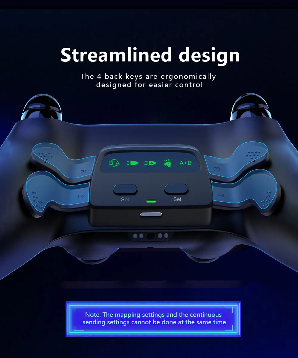Φ/020 для PS5 геймпад 4 кнопки назад plus программируемая пользовательская задача отображения трех передач непрерывная передача задняя кнопка
Φ/020 для PS5 геймпад 4 кнопки назад plus программируемая пользовательская задача отображения трех передач непрерывная передача задняя кнопка