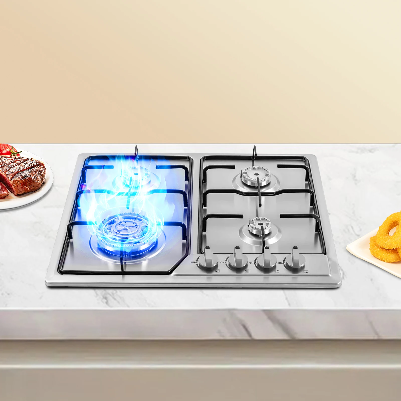 22-Inch 4 Head Eye Stove Gas Stove with Automatic Flameout Safety Protection,Stainless Steel Gas Hob for Home and Restaurant Kitchens
22-Inch 4 Head Eye Stove Gas Stove with Automatic Flameout Safety Protection,Stainless Steel Gas Hob for Home and Restaurant Kitchens