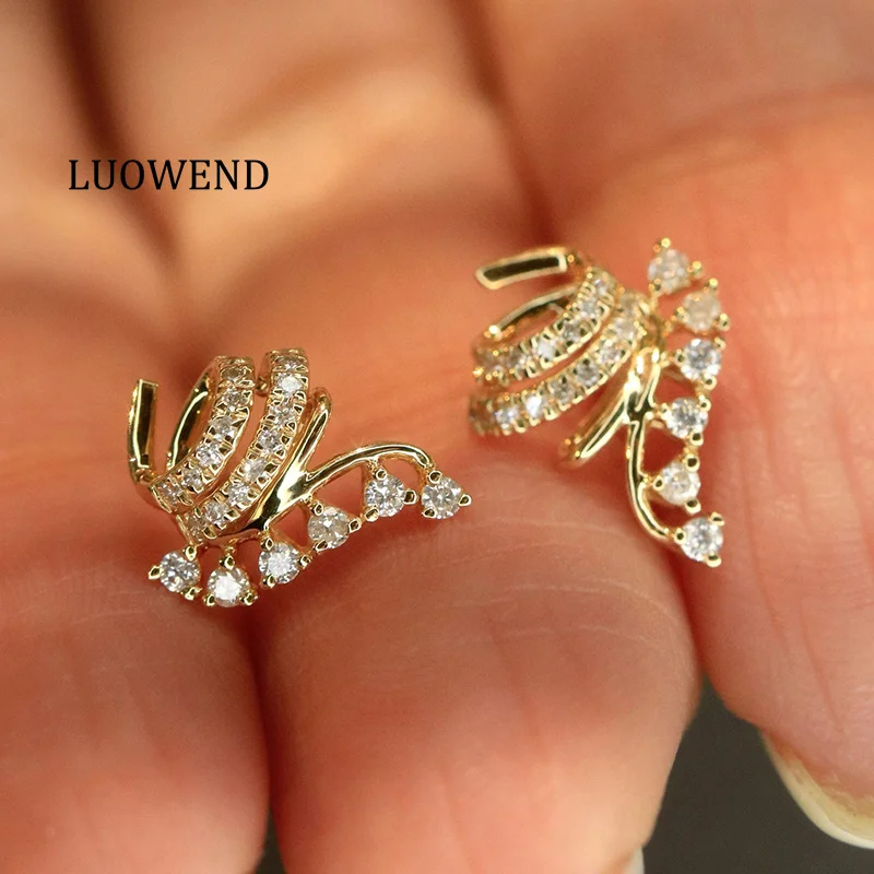 LUOWEND 100% 18K White/Yellow Gold Earrings Elegant Style Real Natural Diamond Stud Earrings for Women High Anniversary Gift
LUOWEND 100% 18K White/Yellow Gold Earrings Elegant Style Real Natural Diamond Stud Earrings for Women High Anniversary Gift