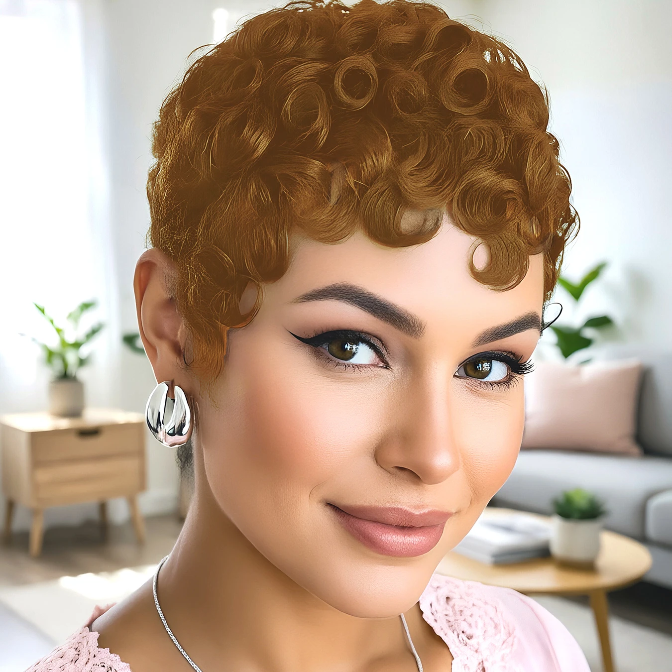 Curly Pixie Cut Human Hair Wig Full Machine Made Natural Look Easy Wear Casual Fashion Wig Natural Color Brown 99J
Curly Pixie Cut Human Hair Wig Full Machine Made Natural Look Easy Wear Casual Fashion Wig Natural Color Brown 99J