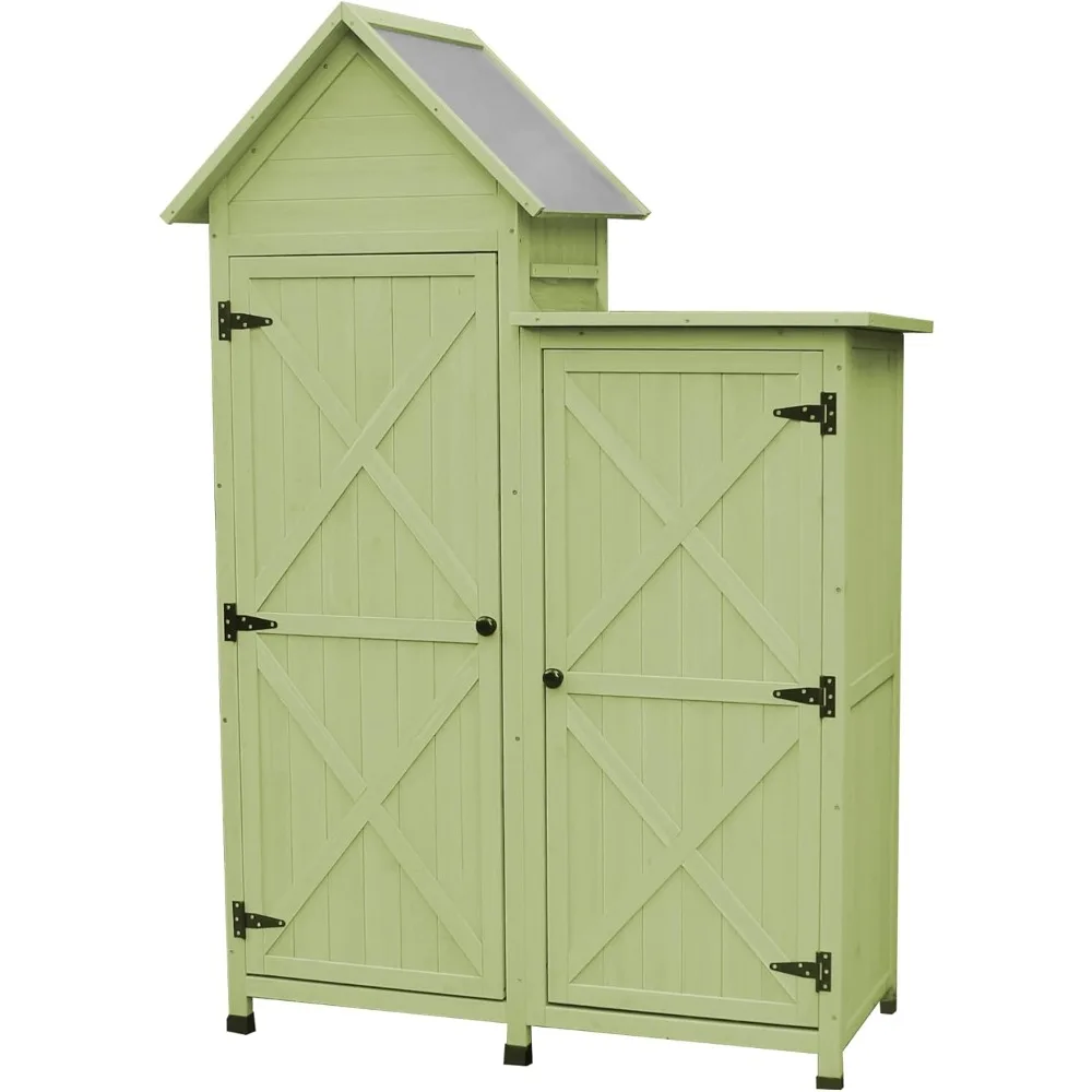 Outdoor Storage Cabinet - Waterproof Metal Roof & Wooden Vertical Design, Tall Garden Tool Shed with Multiple Shelves for Patio, 
Outdoor Storage Cabinet - Waterproof Metal Roof & Wooden Vertical Design, Tall Garden Tool Shed with Multiple Shelves for Patio,
