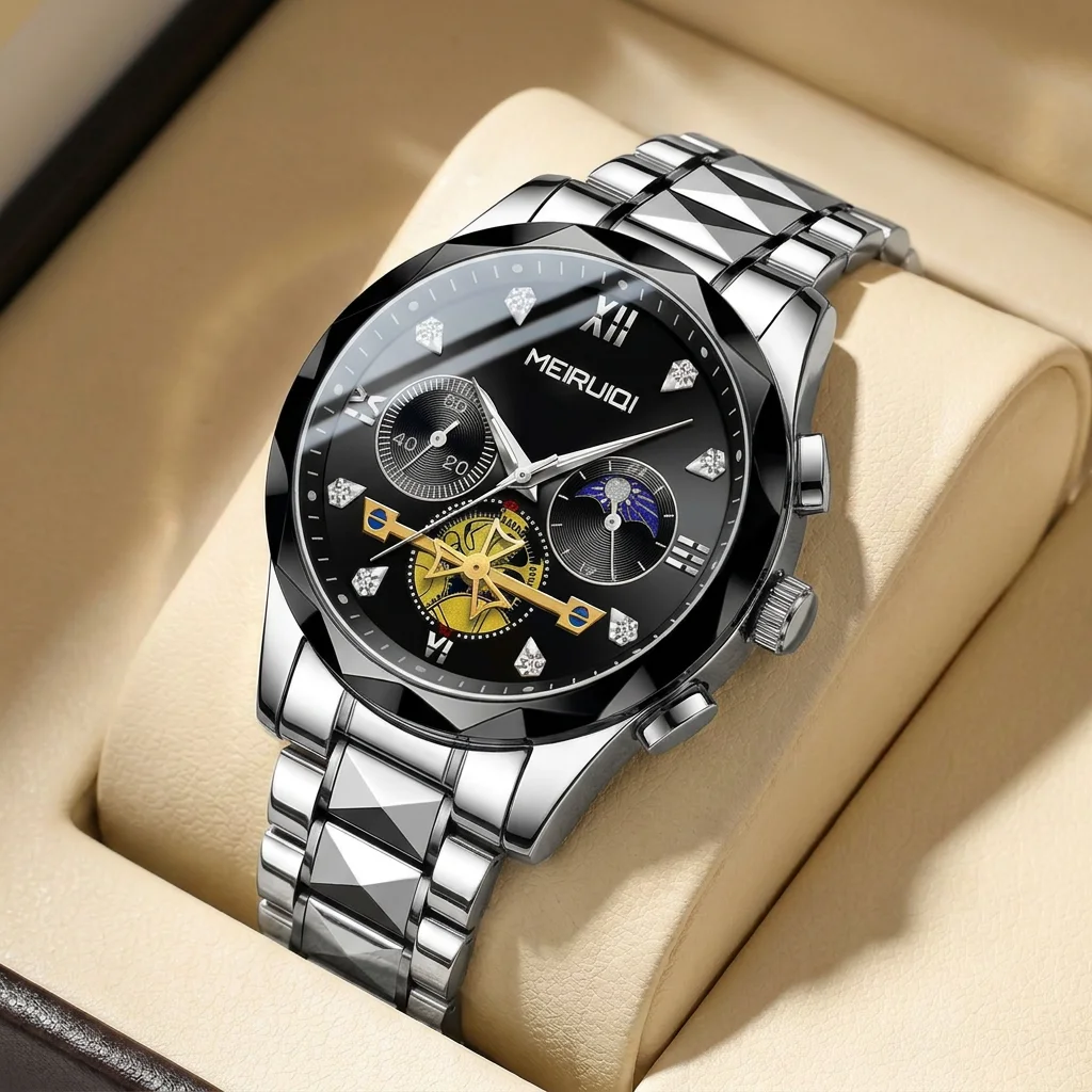 1pcs Men's Black Silver Alloy Band Luxury Business Quartz Watch for Party Holiday Gift
1pcs Men's Black Silver Alloy Band Luxury Business Quartz Watch for Party Holiday Gift