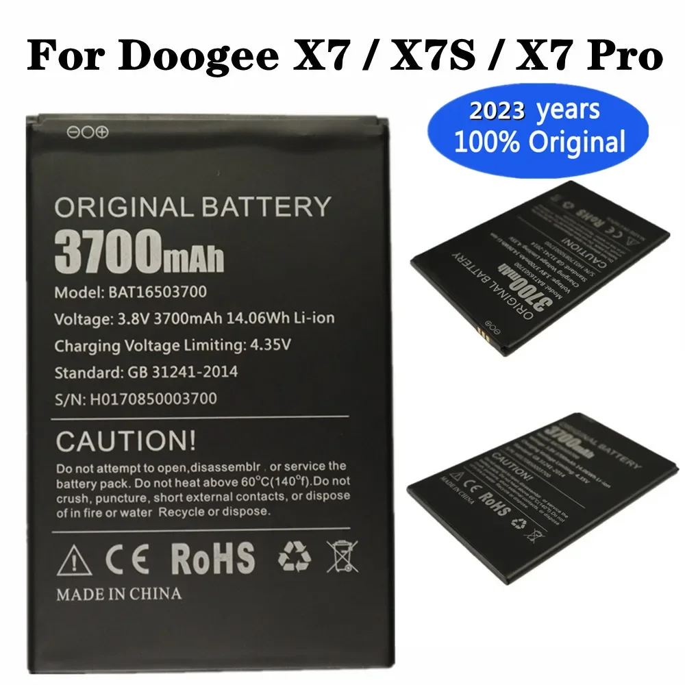 2023 Years New Original Battery For Doogee X7 Pro / X7 / X7S / X7Pro BAT16503700 3700mAh Phone Battery Batteries In Stock
2023 Years New Original Battery For Doogee X7 Pro / X7 / X7S / X7Pro BAT16503700 3700mAh Phone Battery Batteries In Stock