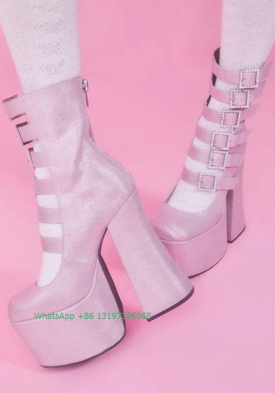 Lady cute pink Mary Jane platform boots hollow design square chunky heel calf boots summer fall dress punk elegant boots size
Lady cute pink Mary Jane platform boots hollow design square chunky heel calf boots summer fall dress punk elegant boots size