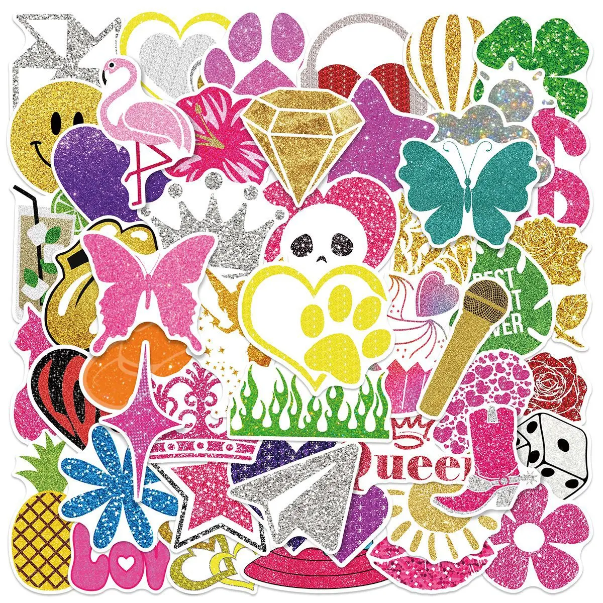 50PCS Glitter Style Aesthetic Stickers Shiny Glitter Cute DIY Decorative Laptop Water Cup iPad Waterproof Stickers Kids Toy
50PCS Glitter Style Aesthetic Stickers Shiny Glitter Cute DIY Decorative Laptop Water Cup iPad Waterproof Stickers Kids Toy