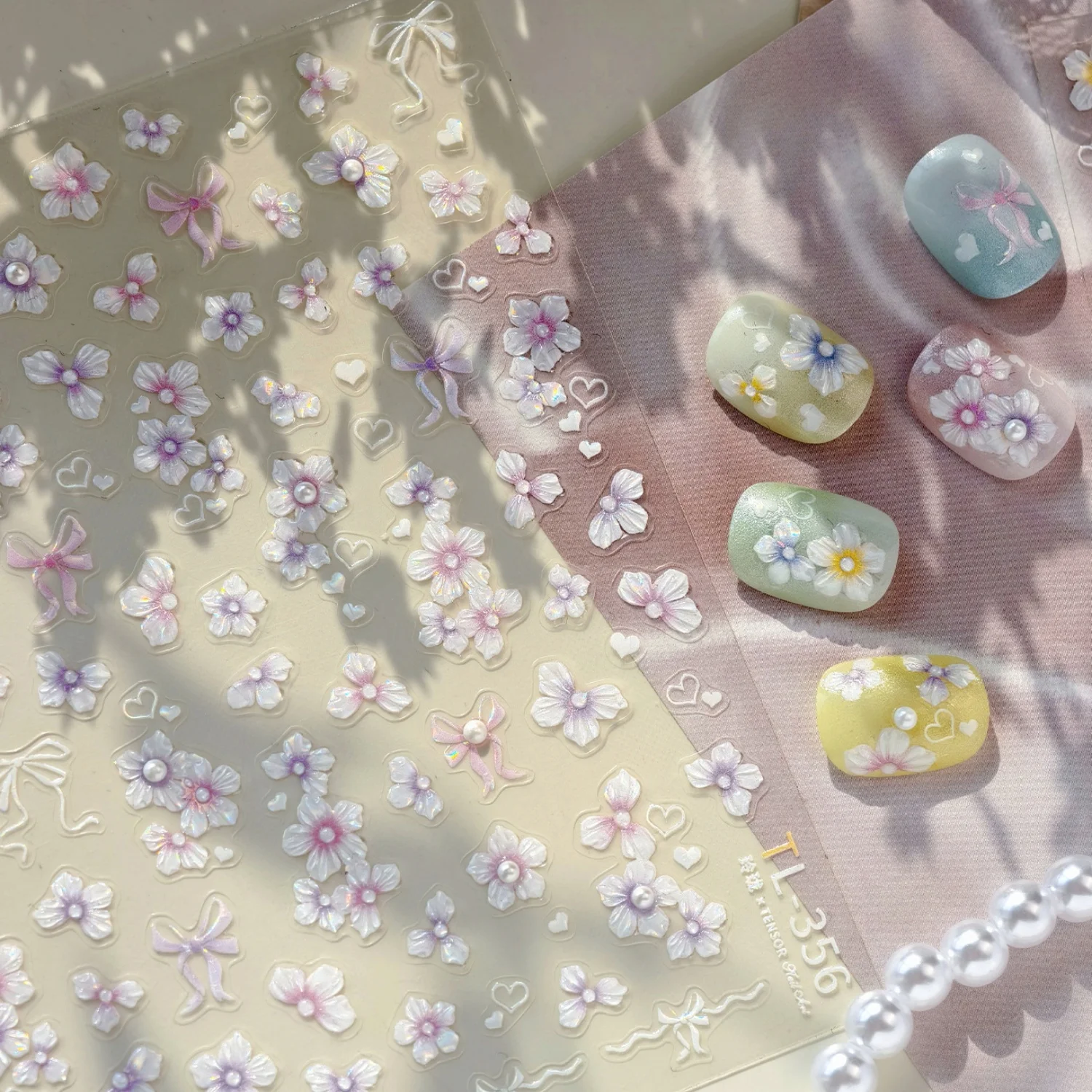 5D Fresh Ballet Nail Stickers Light Purple Pearl Flower Bow Pearl Heart Embossed Self-Adhesive Nail Art Decals Manicure Decor
5D Fresh Ballet Nail Stickers Light Purple Pearl Flower Bow Pearl Heart Embossed Self-Adhesive Nail Art Decals Manicure Decor