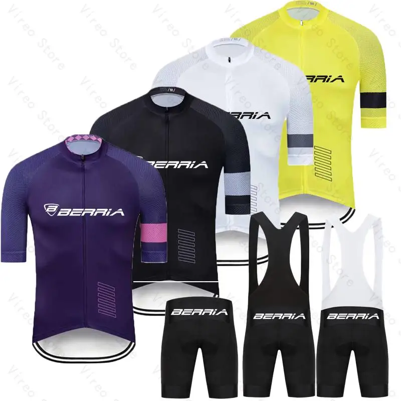 Summer Cycling Jersey Set Short sleeve and Bib Shorts BERRIA Pro Race Bicycle Clothing MTB Ropa Maillot Cycling Clothes for Men
Summer Cycling Jersey Set Short sleeve and Bib Shorts BERRIA Pro Race Bicycle Clothing MTB Ropa Maillot Cycling Clothes for Men