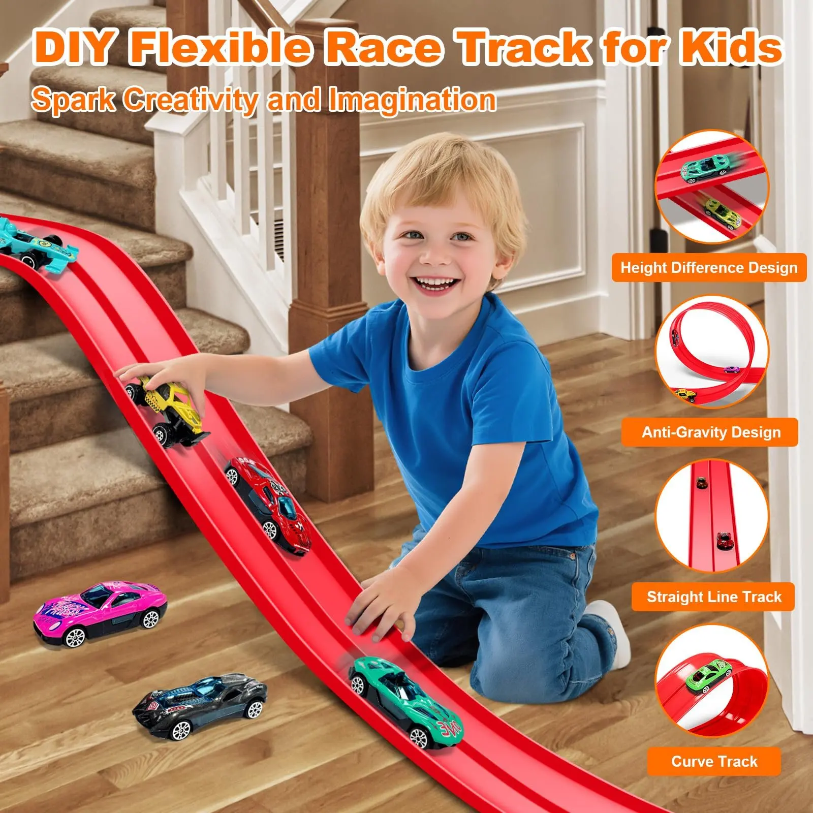 DIY Flexible Racing Track Children Toy Double-track Racing Car Ramp Compatible 1/64th Cars Portable Rolls Up Boy Christmas Gift
DIY Flexible Racing Track Children Toy Double-track Racing Car Ramp Compatible 1/64th Cars Portable Rolls Up Boy Christmas Gift