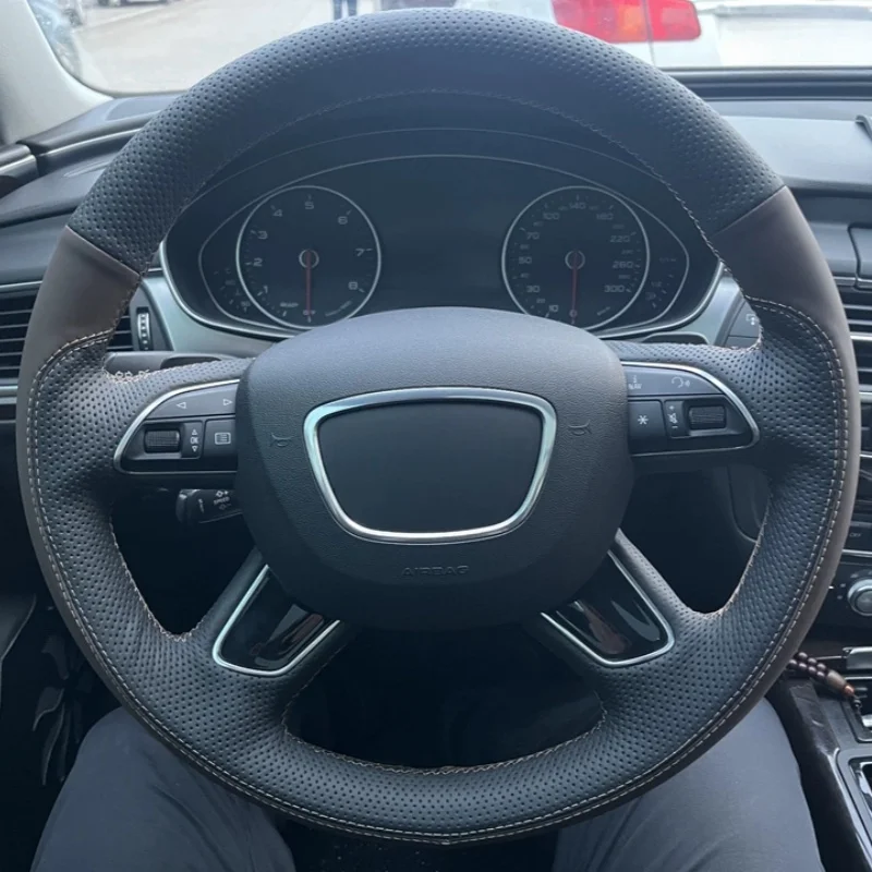Car Steering Wheel Cover Genuine Leather For Audi Q7 2012-2015 Q3 Q5 2013-2016 A4 (B8) 2014 2015 A6 Steering-Wheel Cover Wrap
Car Steering Wheel Cover Genuine Leather For Audi Q7 2012-2015 Q3 Q5 2013-2016 A4 (B8) 2014 2015 A6 Steering-Wheel Cover Wrap