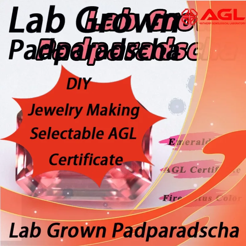 Lab Grown Padparadscha Emerald Cut Fire Lotus Color High Quality Loose Gemstone For Jewelry Making Selectable AGL Certificate
Lab Grown Padparadscha Emerald Cut Fire Lotus Color High Quality Loose Gemstone For Jewelry Making Selectable AGL Certificate
