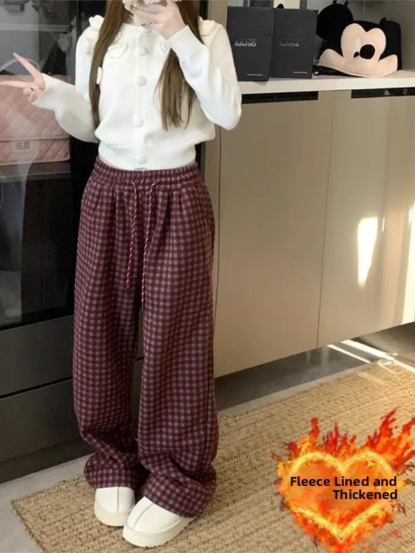 plus Size High Waist Fleece Lined Casual Pants Women's Spring Plaid Wide Leg Pants Harlan Style Pocket Elastic Waist Long Tro...
plus Size High Waist Fleece Lined Casual Pants Women's Spring Plaid Wide Leg Pants Harlan Style Pocket Elastic Waist Long Tro...