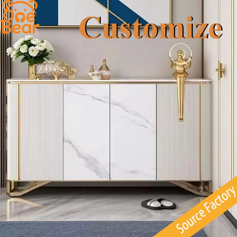 Customizable stone slab shoe cabinet: A light luxury entryway cabinet for storage and decor at the front door.
Customizable stone slab shoe cabinet: A light luxury entryway cabinet for storage and decor at the front door.