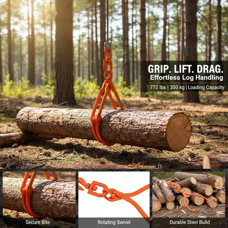 Lumber Lifting Hook 18 inch For Log Handling Dragging Loading, 772 lbs Capacity Heavy Duty Rotating Steel Claw Manual Grapple
Lumber Lifting Hook 18 inch For Log Handling Dragging Loading, 772 lbs Capacity Heavy Duty Rotating Steel Claw Manual Grapple