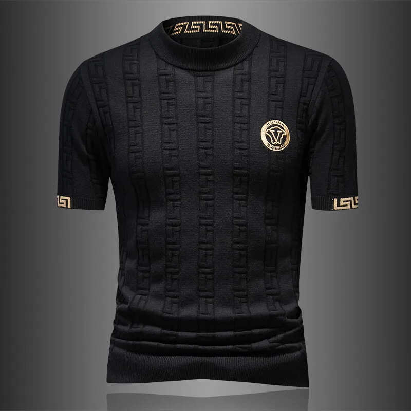 Новый мужской модный вязаный свитер из шерсти с вышивкой, круглым вырезом и коротким рукавом, повседневный, зимний, прямого кроя
Новый мужской модный вязаный свитер из шерсти с вышивкой, круглым вырезом и коротким рукавом, повседневный, зимний, прямого кроя