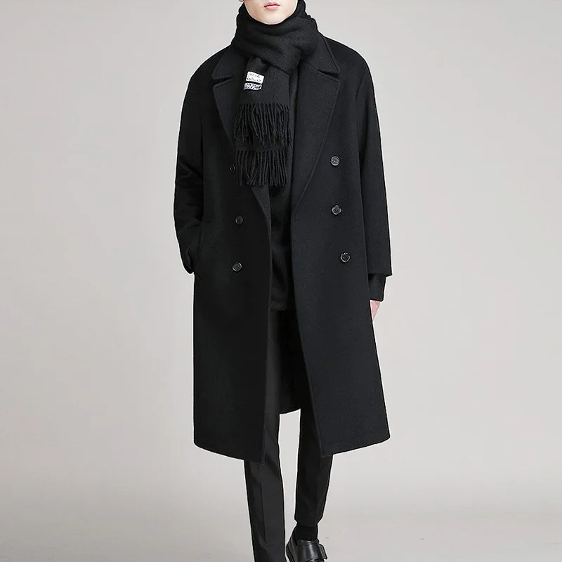 Men's Double-Sided Fleece Coat Thickened Medium-Length Over-Knee Korean Style Fashion Slim Fit Autumn Winter Woolen Coat
Men's Double-Sided Fleece Coat Thickened Medium-Length Over-Knee Korean Style Fashion Slim Fit Autumn Winter Woolen Coat