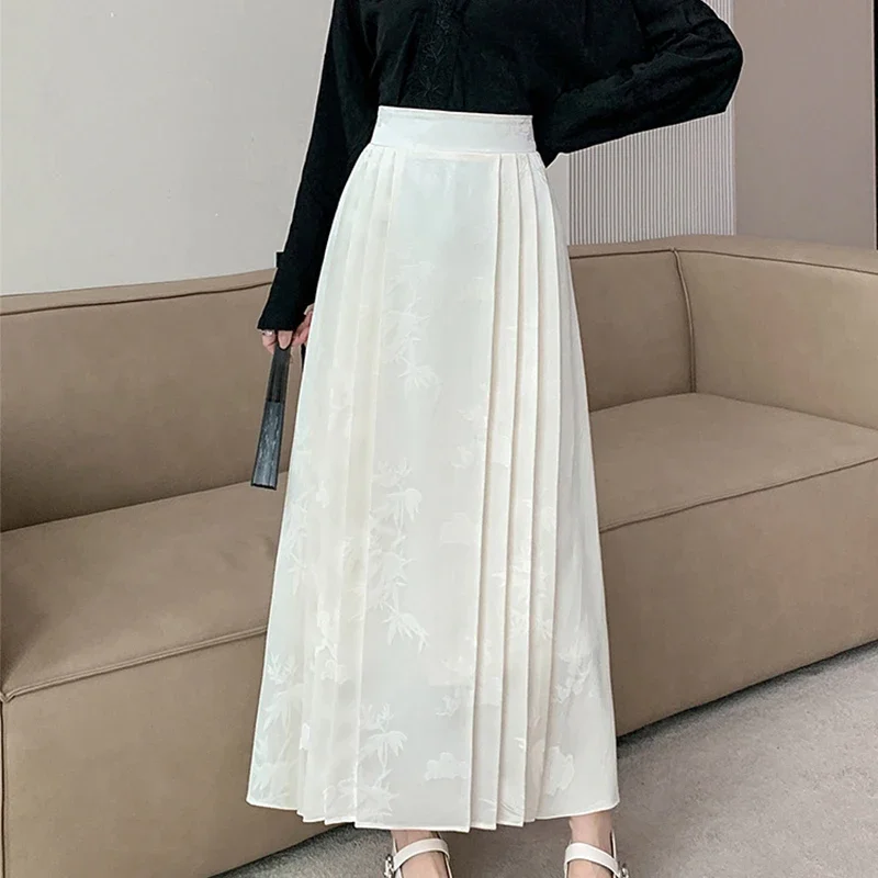Chinese Retro Jacquard Horse Face Skirt Fashion Solid Color High Waist Elegant Pleated Skirt Chinese Style Hanfu Bustier Skirt
Chinese Retro Jacquard Horse Face Skirt Fashion Solid Color High Waist Elegant Pleated Skirt Chinese Style Hanfu Bustier Skirt