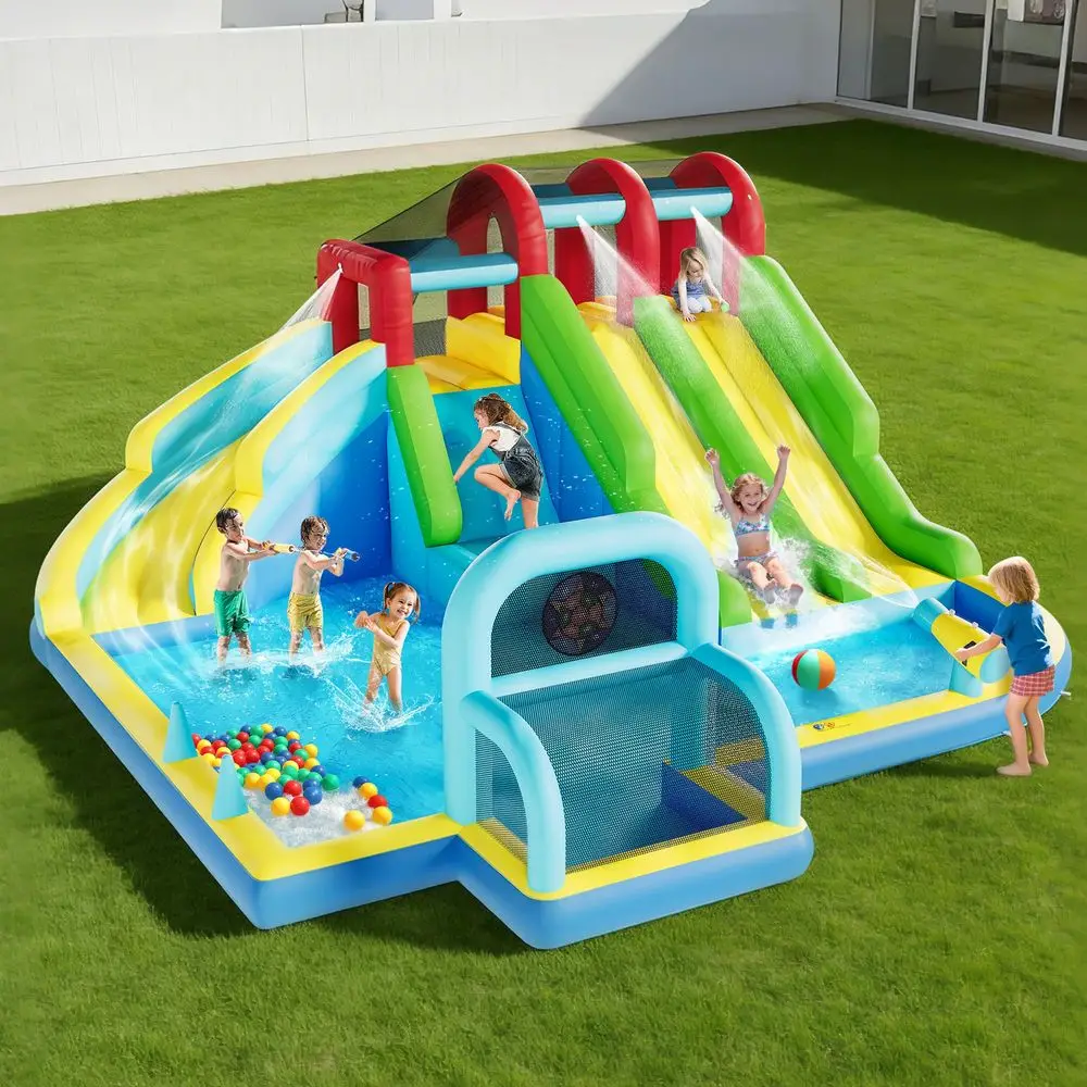 Inflatable Bounce House, 3 Water Slide Bounce House, Premium Oxford Fabric Bouncy Castle with Blower for Kids, Indoor Outdoor P
Inflatable Bounce House, 3 Water Slide Bounce House, Premium Oxford Fabric Bouncy Castle with Blower for Kids, Indoor Outdoor P