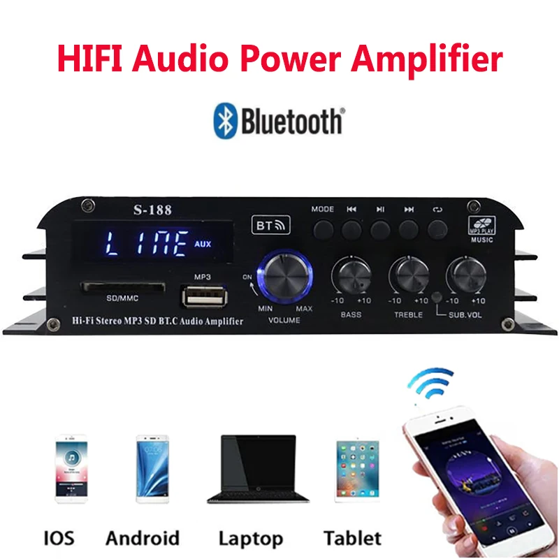 Мини 2,1-канальный HIFI Bluetooth усилитель мощности автомобильный/домашний кинотеатр цифровой усилитель мощности звука для динамика бас USB/SD AUX
Мини 2,1-канальный HIFI Bluetooth усилитель мощности автомобильный/домашний кинотеатр цифровой усилитель мощности звука для динамика бас USB/SD AUX