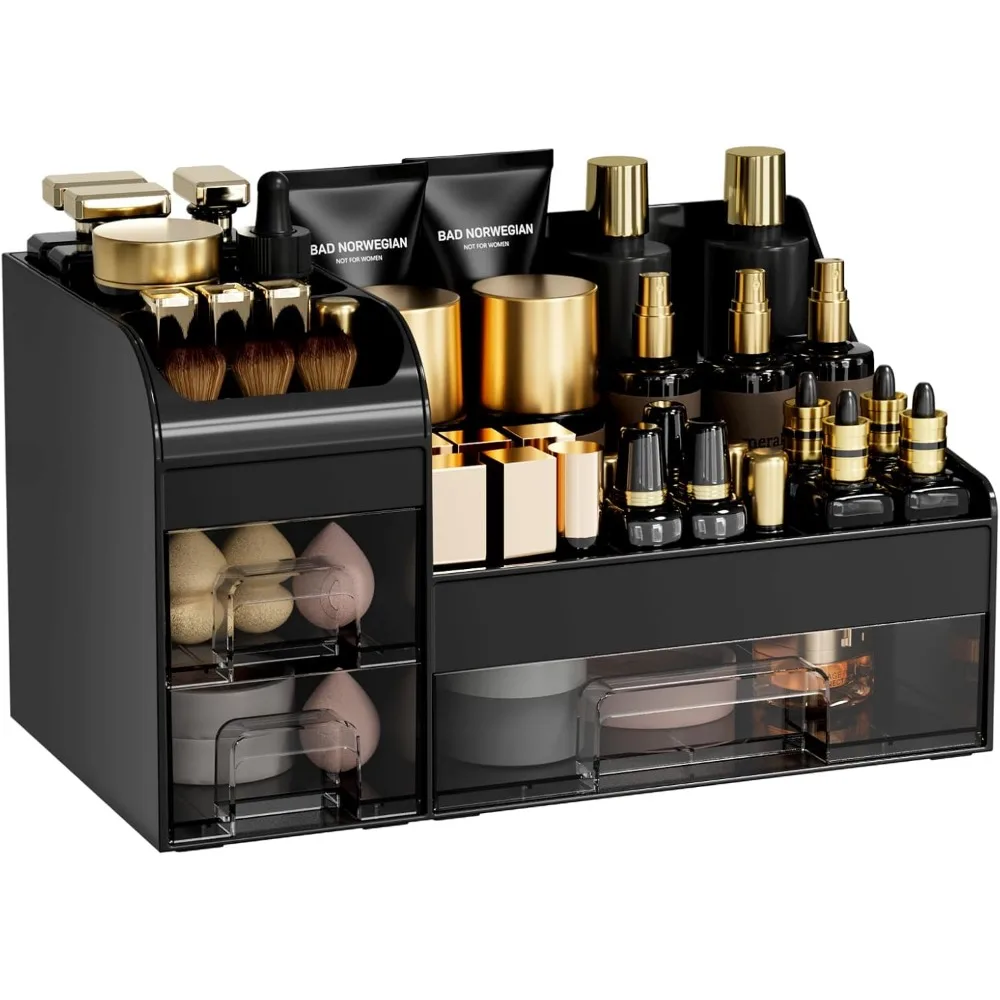 Large Drawer Makeup Organizer Box Countertop Brush Holder Bathroom Dresser Display Case Black Clear
Large Drawer Makeup Organizer Box Countertop Brush Holder Bathroom Dresser Display Case Black Clear