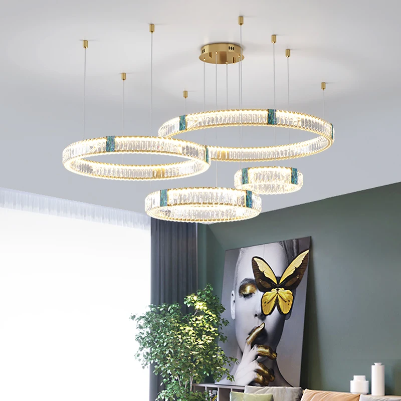 Postmodern Crystal Chandelier Living Room Lamp Atmospheric Household Circular High-end Bedroom Lamp Simple Dining Room Lighting
Postmodern Crystal Chandelier Living Room Lamp Atmospheric Household Circular High-end Bedroom Lamp Simple Dining Room Lighting