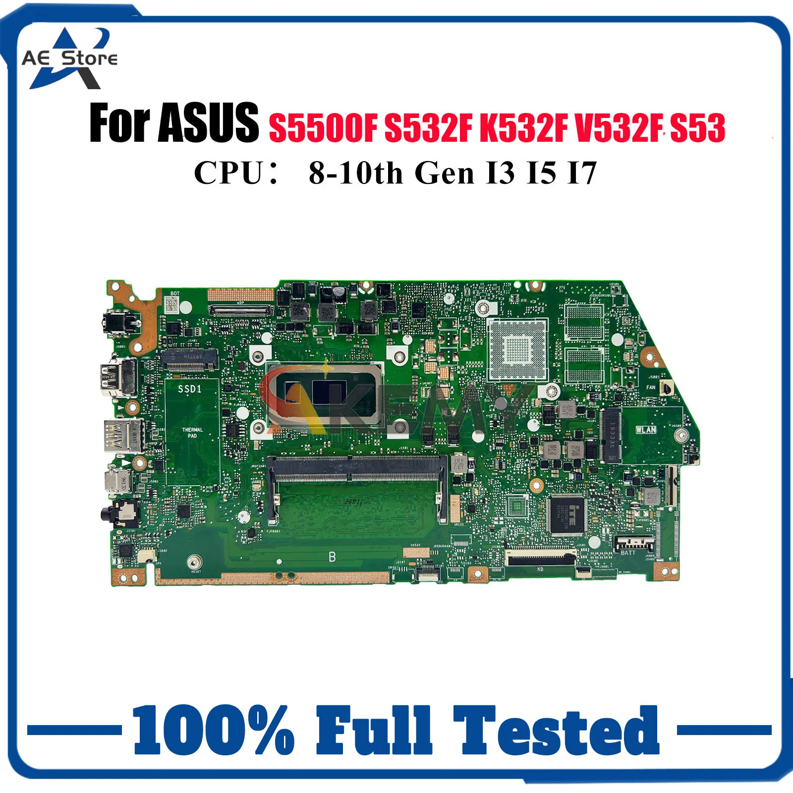 X532FA Laptop Motherboard For ASUS X532F K531F X532FAC X532FLC X532FL S531F S532F K532F S5500F V532F Mainboard With I3 I5 I7 CPU
X532FA Laptop Motherboard For ASUS X532F K531F X532FAC X532FLC X532FL S531F S532F K532F S5500F V532F Mainboard With I3 I5 I7 CPU
