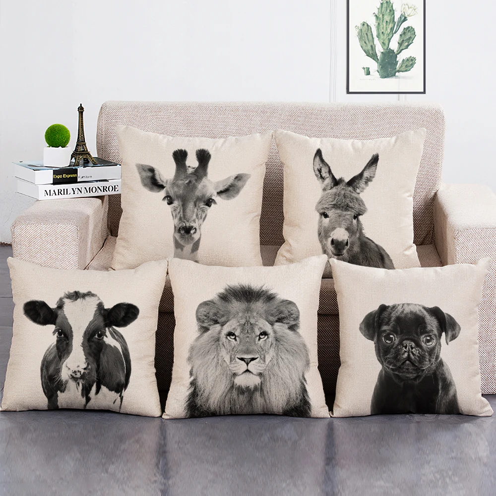 Cute Animals Cushion Cover Nordic Black and White Style Decorative Pillowcase for Home Hotel Car and Sofa
Cute Animals Cushion Cover Nordic Black and White Style Decorative Pillowcase for Home Hotel Car and Sofa