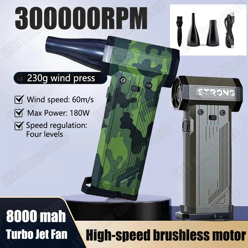 Turbo Jet Blower 300000RPM Powerful Air Blower Brushless Motor Turbo Fan Wind Speed 60m/s 8000mAh Souffleur Air Puissant
Turbo Jet Blower 300000RPM Powerful Air Blower Brushless Motor Turbo Fan Wind Speed 60m/s 8000mAh Souffleur Air Puissant