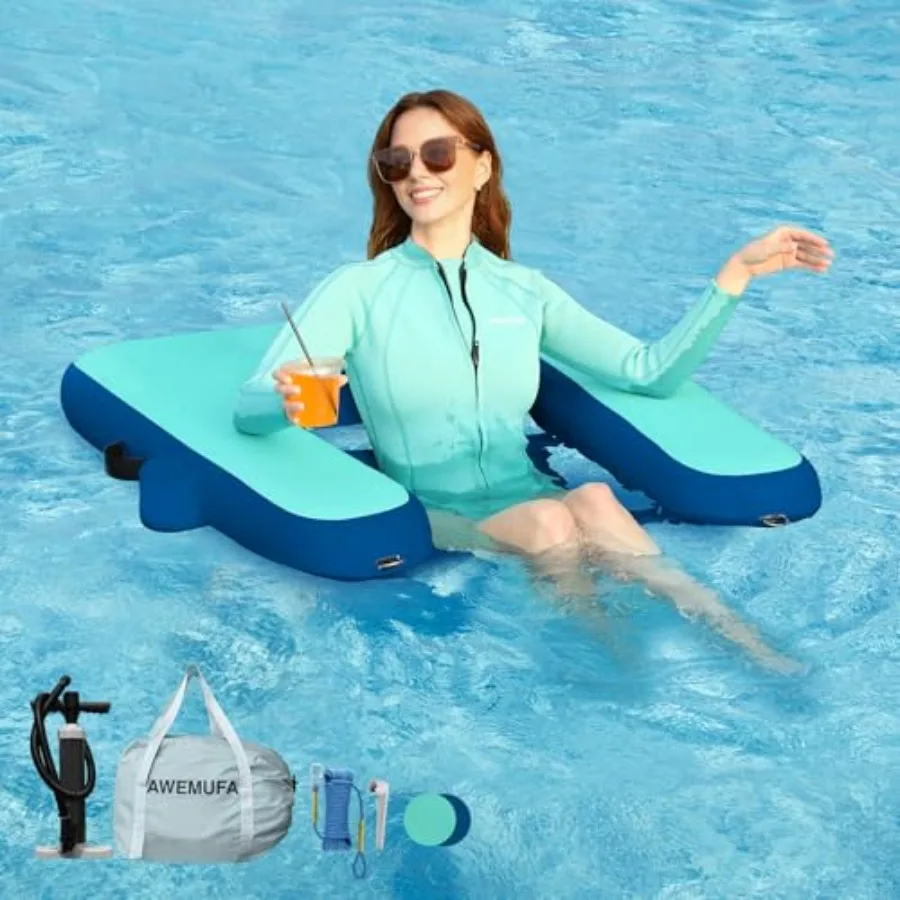 Inflatable Floating Chair for Lakes Heavy Duty Adult Pool Lounger with Armrests Outdoor Tanning Float in Blue
Inflatable Floating Chair for Lakes Heavy Duty Adult Pool Lounger with Armrests Outdoor Tanning Float in Blue