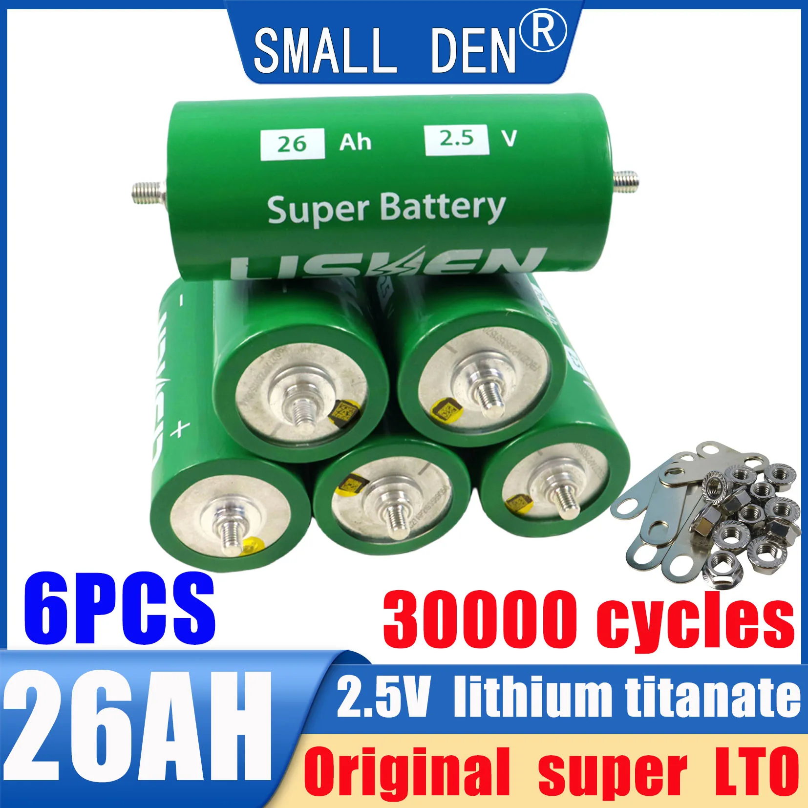 6pcs 2.5V 26Ah lithium titanate LTO rechargeable battery DIY 12V 24V 48V electric boat RV inverter car motor battery Original
6pcs 2.5V 26Ah lithium titanate LTO rechargeable battery DIY 12V 24V 48V electric boat RV inverter car motor battery Original