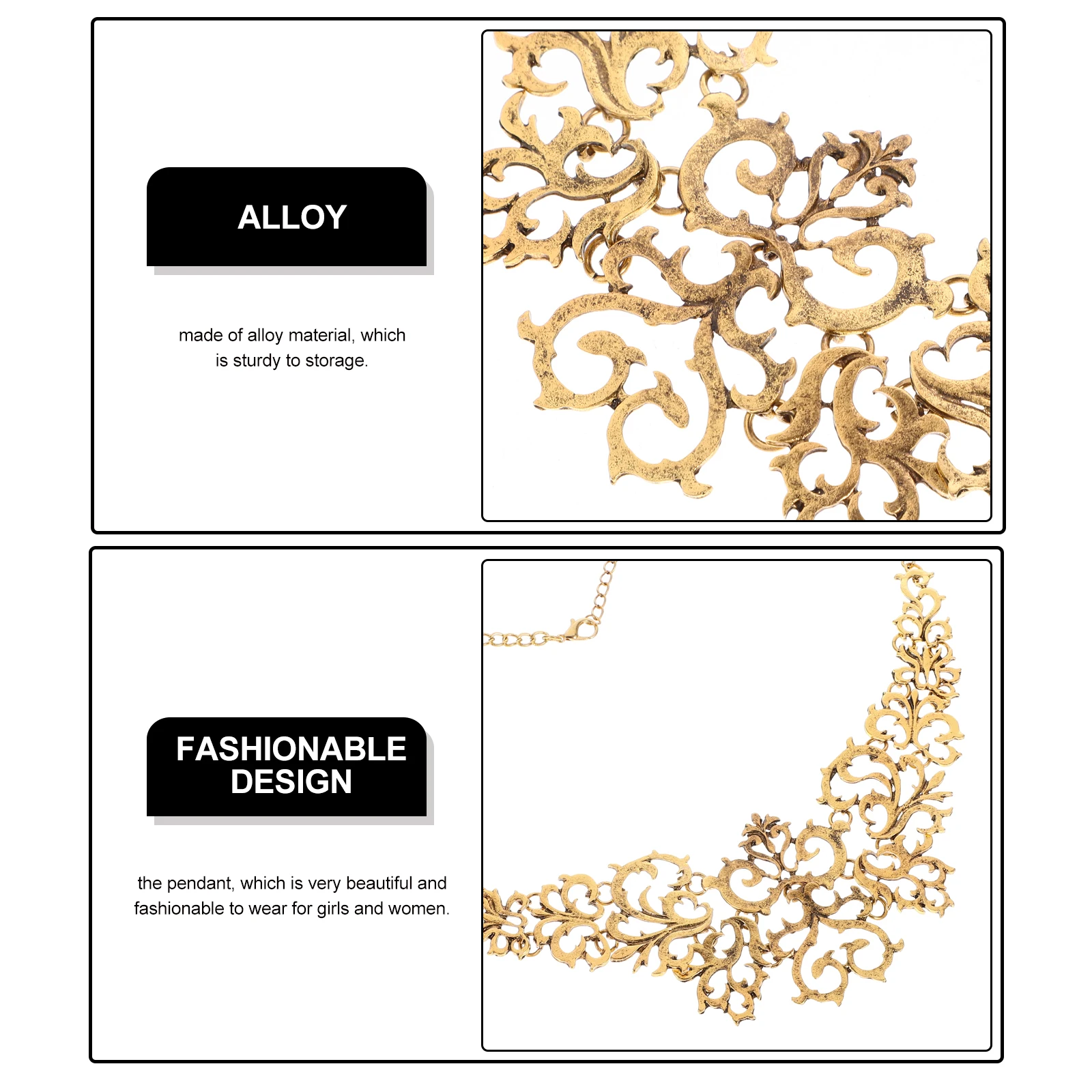 Retro Clavicle Chain Necklace Durable Alloy Beautiful Pendant Women Wedding Party Daily Sweater Jewelry Decorations
Retro Clavicle Chain Necklace Durable Alloy Beautiful Pendant Women Wedding Party Daily Sweater Jewelry Decorations