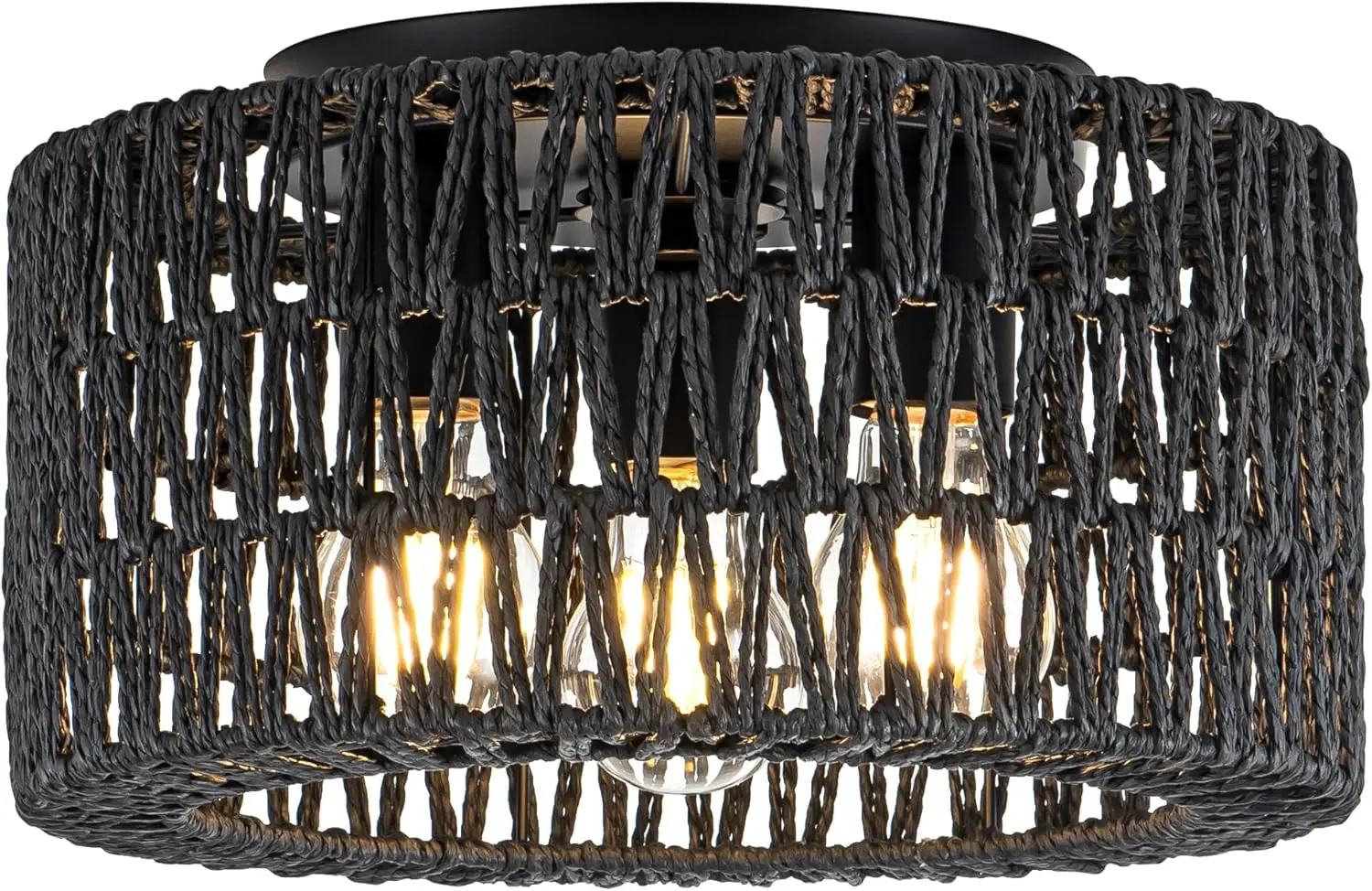Rattan Ceiling Light Fixture, 3-Light Boho Flush Mount, Black Woven Chandelier for Bedroom Living Room
Rattan Ceiling Light Fixture, 3-Light Boho Flush Mount, Black Woven Chandelier for Bedroom Living Room