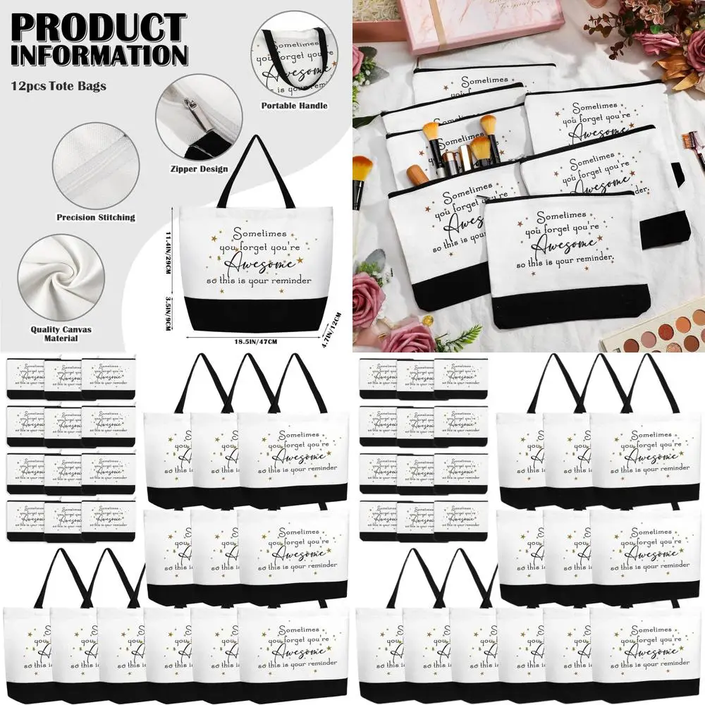 24-Piece Women's Aesthetic Canvas Tote Bags - Bulk Gifts for Team, Coworkers, Nurses, and Teachers (Classic Inspirational Messag
24-Piece Women's Aesthetic Canvas Tote Bags - Bulk Gifts for Team, Coworkers, Nurses, and Teachers (Classic Inspirational Messag
