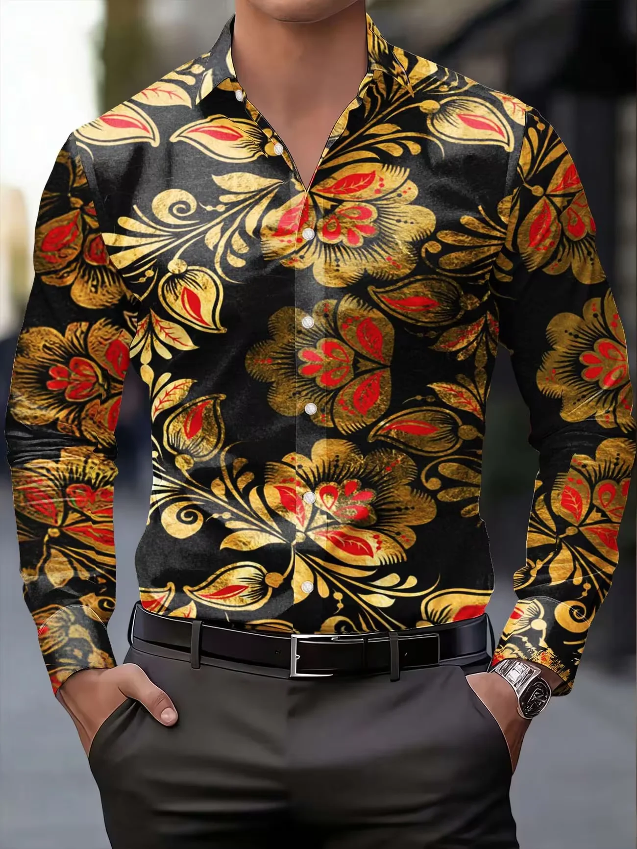 New ethnic style colorful cow head totem printed men's long sleeved shirt Bohemian retro casual shirt
New ethnic style colorful cow head totem printed men's long sleeved shirt Bohemian retro casual shirt