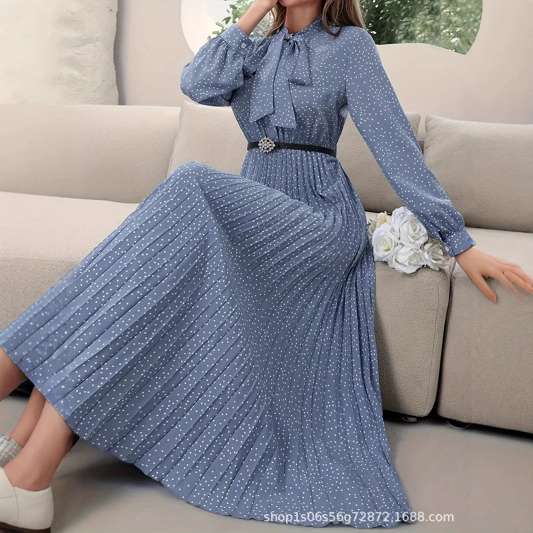 Fashion Casual Dress 2026 Women's Long Sleeved Pleated Dress Full Wave Dot Printed Dress
Fashion Casual Dress 2026 Women's Long Sleeved Pleated Dress Full Wave Dot Printed Dress