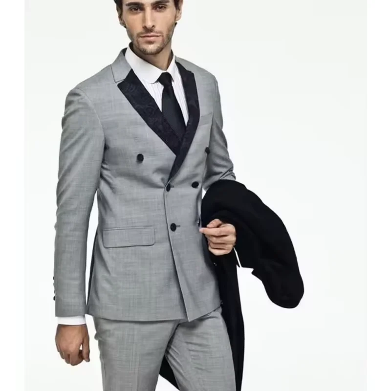 Новый двубортный холодный серый свадебный фрак для жениха, мужской комплект, мужские спортивные брюки для банкета с мячом
Новый двубортный холодный серый свадебный фрак для жениха, мужской комплект, мужские спортивные брюки для банкета с мячом