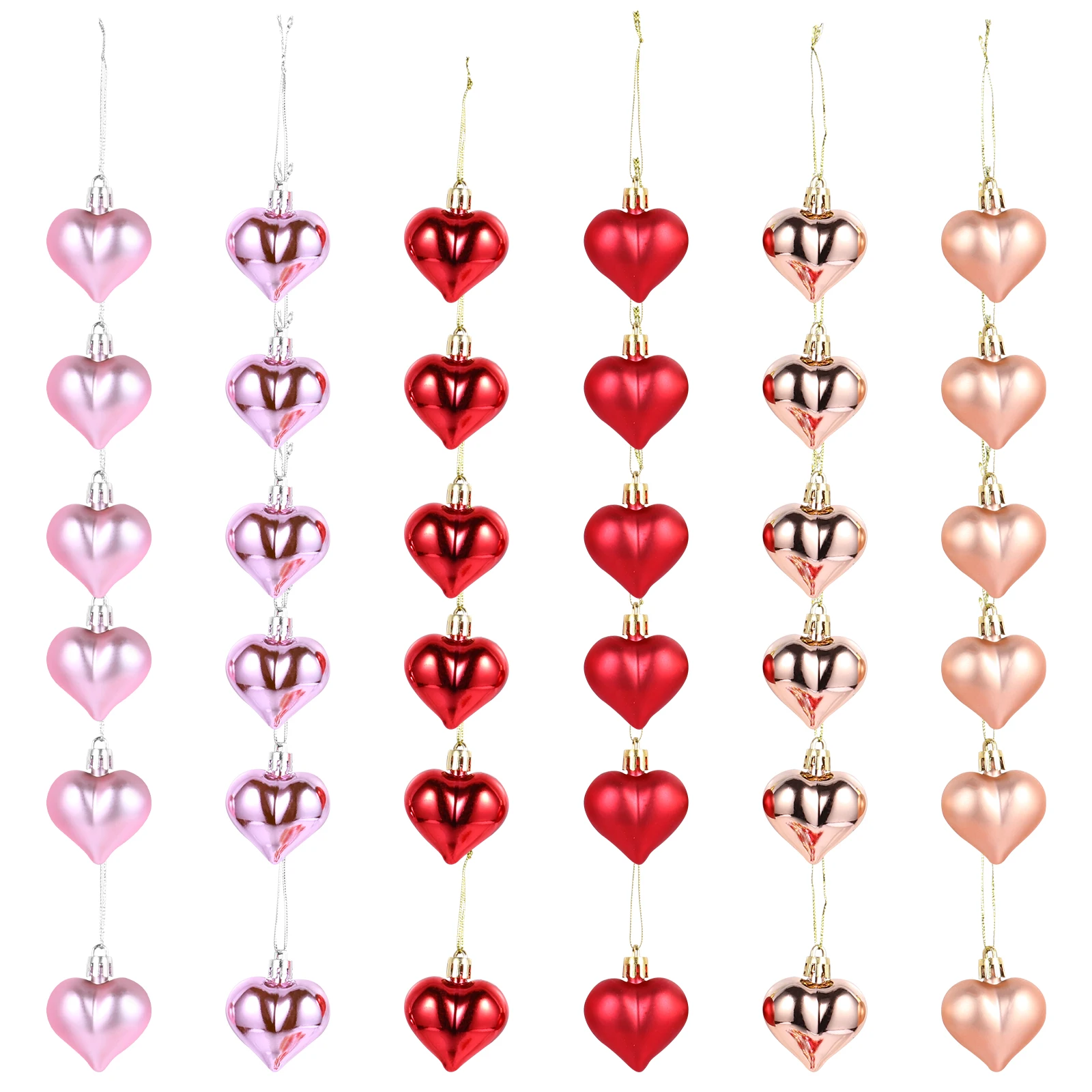 36pcs Electroplating Love Heart Colorful Ball Shaped Ornaments Plastic Hanging Baubles Valentine's Day Decor Red Rosy Gold Pink
36pcs Electroplating Love Heart Colorful Ball Shaped Ornaments Plastic Hanging Baubles Valentine's Day Decor Red Rosy Gold Pink