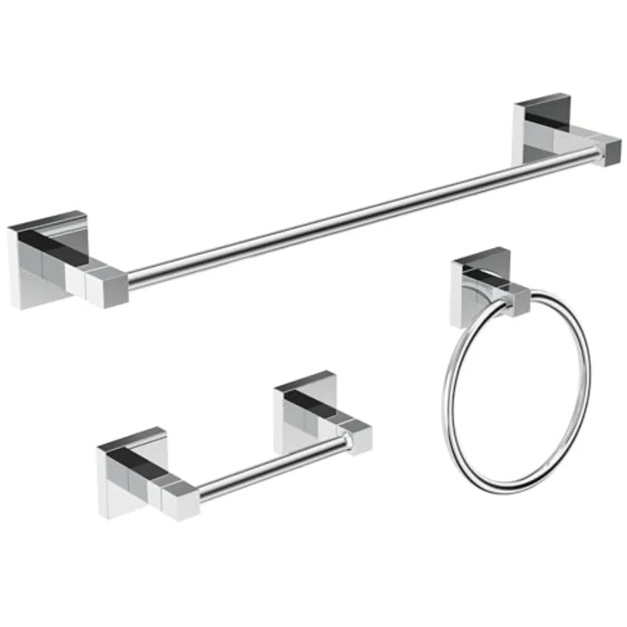 3 Pieces Bathroom Hardware Set, SUS 304 Stainless Steel Toilet Paper Holder, Towel Ring, 18-inch Towel Bar Set, Wall Mounted, H
3 Pieces Bathroom Hardware Set, SUS 304 Stainless Steel Toilet Paper Holder, Towel Ring, 18-inch Towel Bar Set, Wall Mounted, H
