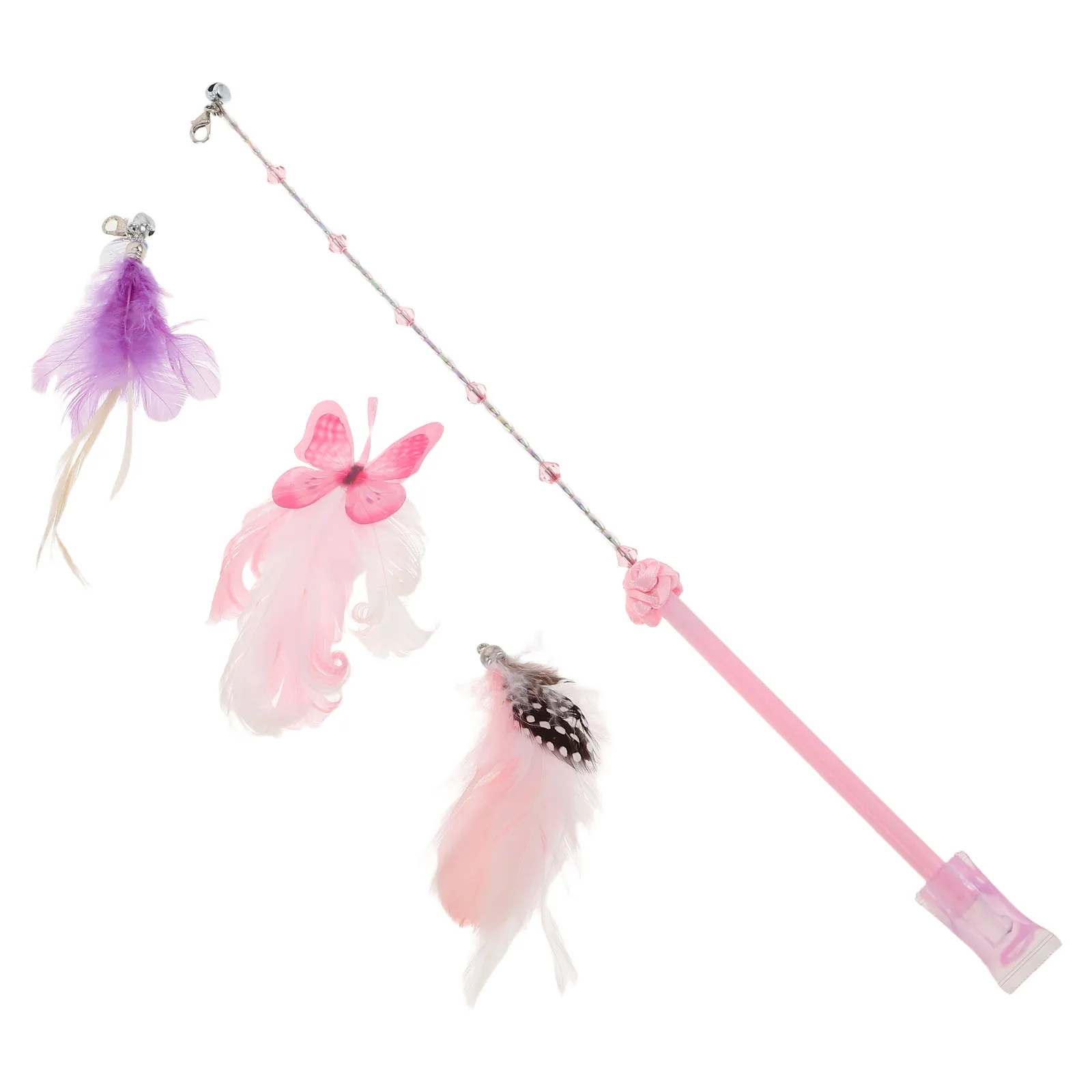 1 Set Stick Feathered Teaser With Refill Heads Kitten Active Play Indoor Exercise Hunting Skills Wand Replacement Interactive
1 Set Stick Feathered Teaser With Refill Heads Kitten Active Play Indoor Exercise Hunting Skills Wand Replacement Interactive