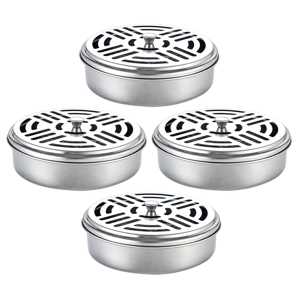 4Pcs Holder Stainless Steel Round Hollow Design Fireproof Household Incense Case
4Pcs Holder Stainless Steel Round Hollow Design Fireproof Household Incense Case