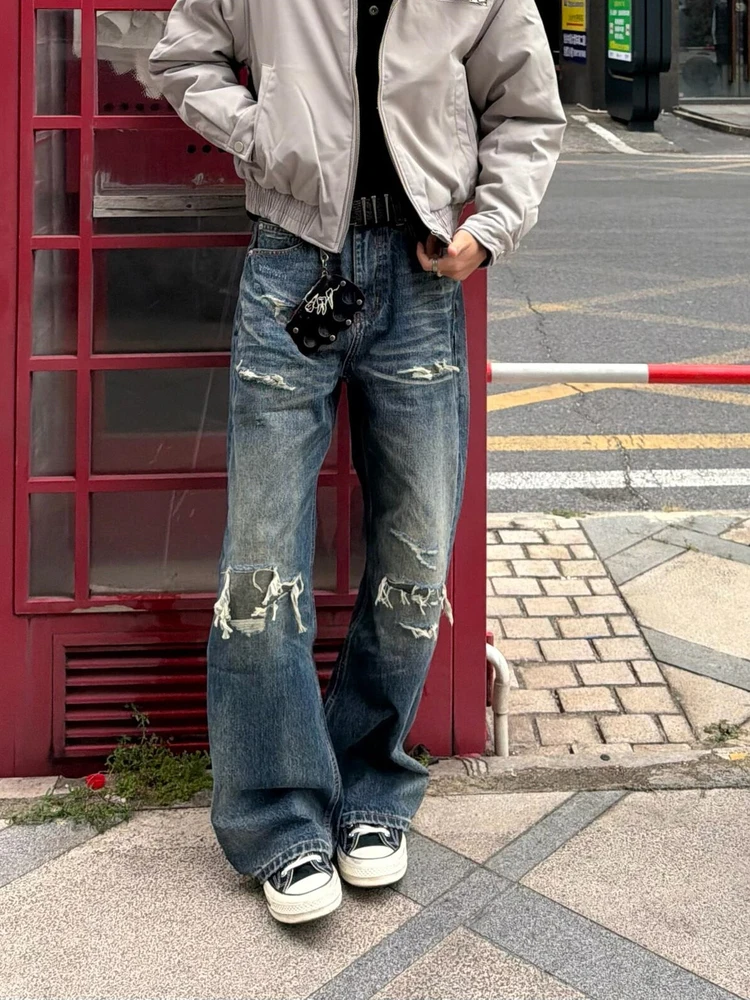 Vibe High Street Gradient Patchwork Washed Outdated Straight Leg Loose Long Jeans Men's Style Durable Casual Trousers
Vibe High Street Gradient Patchwork Washed Outdated Straight Leg Loose Long Jeans Men's Style Durable Casual Trousers