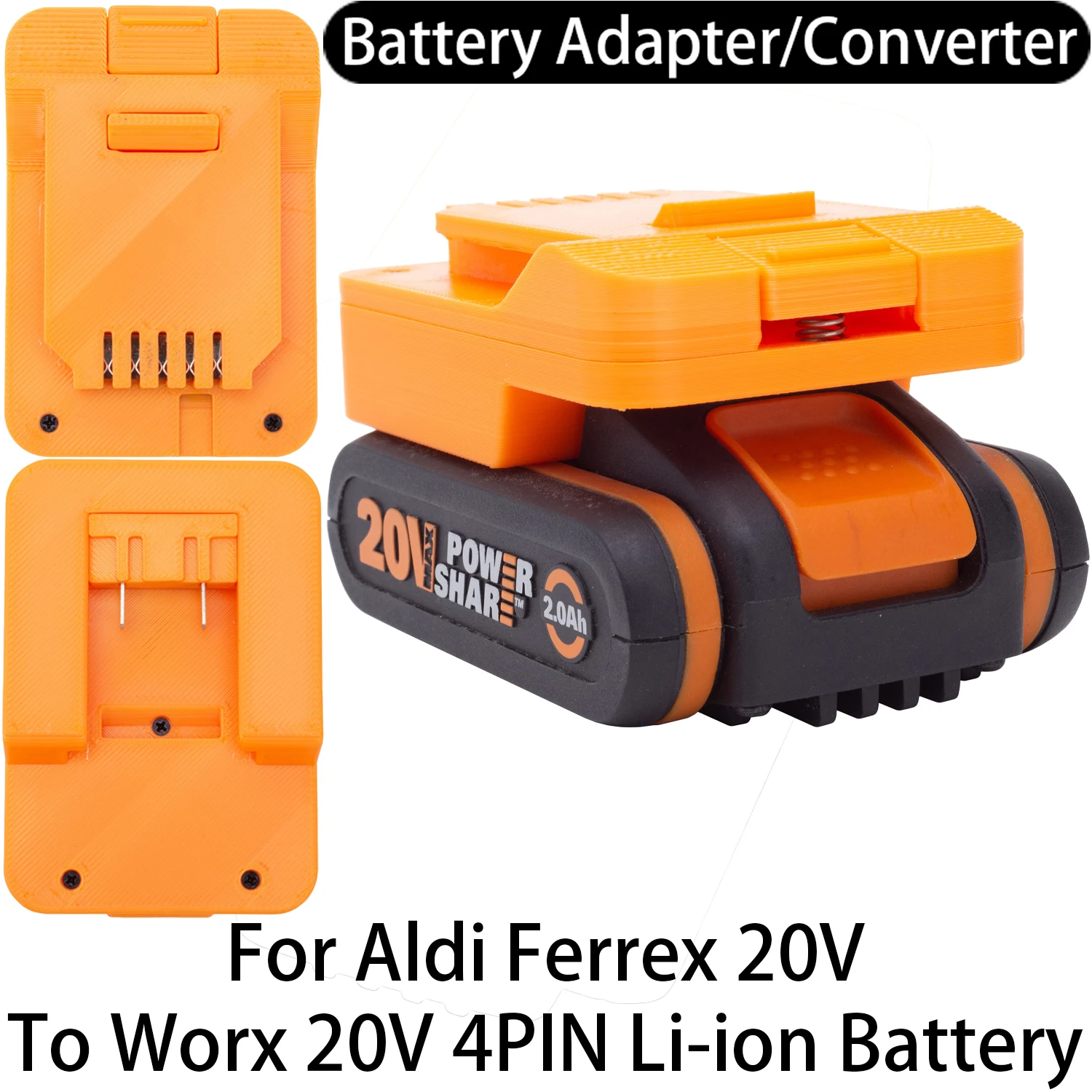 Адаптер-переходник для Aldi Ferrex 20 В, литий-ионные инструменты для Worx 20 В, 4 контакта, адаптер для литий-ионного аккумулятора, преобразователь, аксессуар для электроинструмента WX386
Адаптер-переходник для Aldi Ferrex 20 В, литий-ионные инструменты для Worx 20 В, 4 контакта, адаптер для литий-ионного аккумулятора, преобразователь, аксессуар для электроинструмента WX386