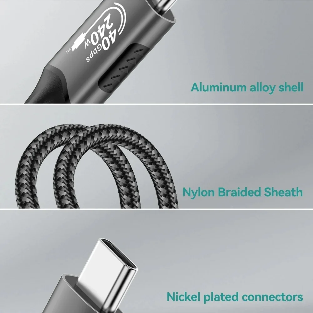 240 Вт, 40 Гбит/с, 48 В, USB-кабель для передачи данных для Thunderbolt4 типа C, кабель для быстрой зарядки Thunderbolt USB C к PD, шнур для передачи данных для ноутбука
240 Вт, 40 Гбит/с, 48 В, USB-кабель для передачи данных для Thunderbolt4 типа C, кабель для быстрой зарядки Thunderbolt USB C к PD, шнур для передачи данных для ноутбука