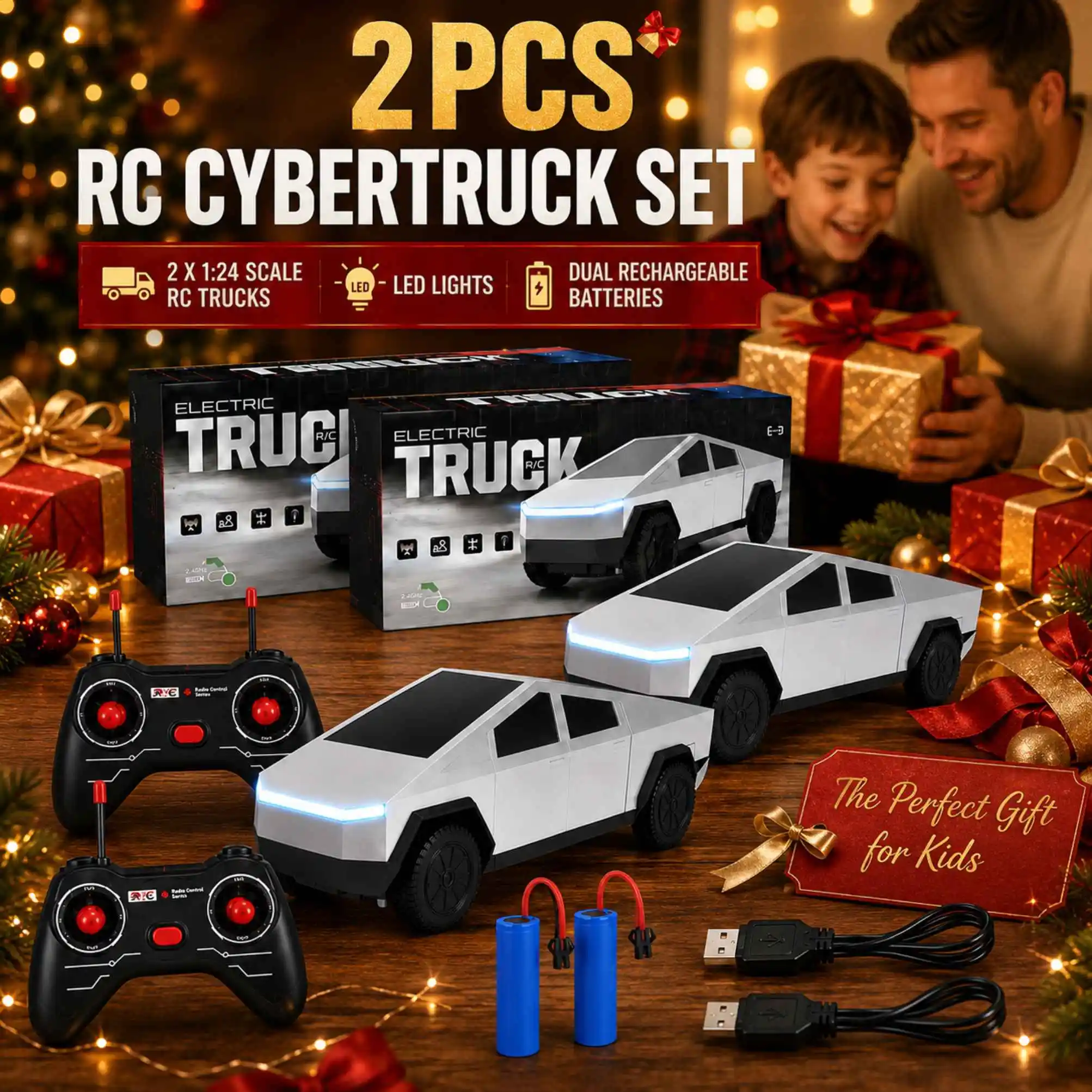 High Speed 1:24 RC Cyber Truck All Terrain Off-Road Remote Control Car LED Light Electric Toy for Children Boys Girls Age 6+
High Speed 1:24 RC Cyber Truck All Terrain Off-Road Remote Control Car LED Light Electric Toy for Children Boys Girls Age 6+