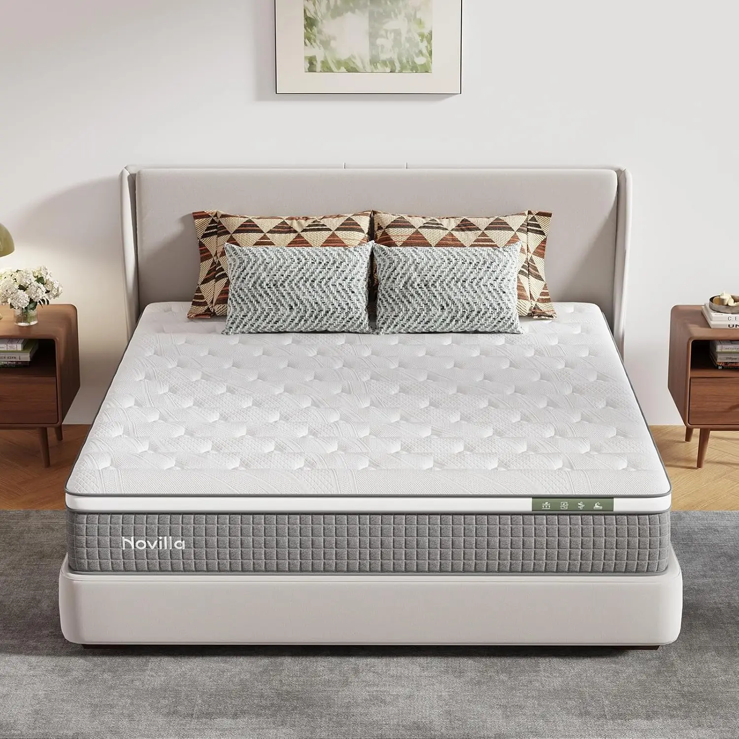 12 Inch Full Size Hybrid Mattress with Pocketed Coils and Cooling Gel Memory Foam for Motion Isolation and Pressure Relief
12 Inch Full Size Hybrid Mattress with Pocketed Coils and Cooling Gel Memory Foam for Motion Isolation and Pressure Relief