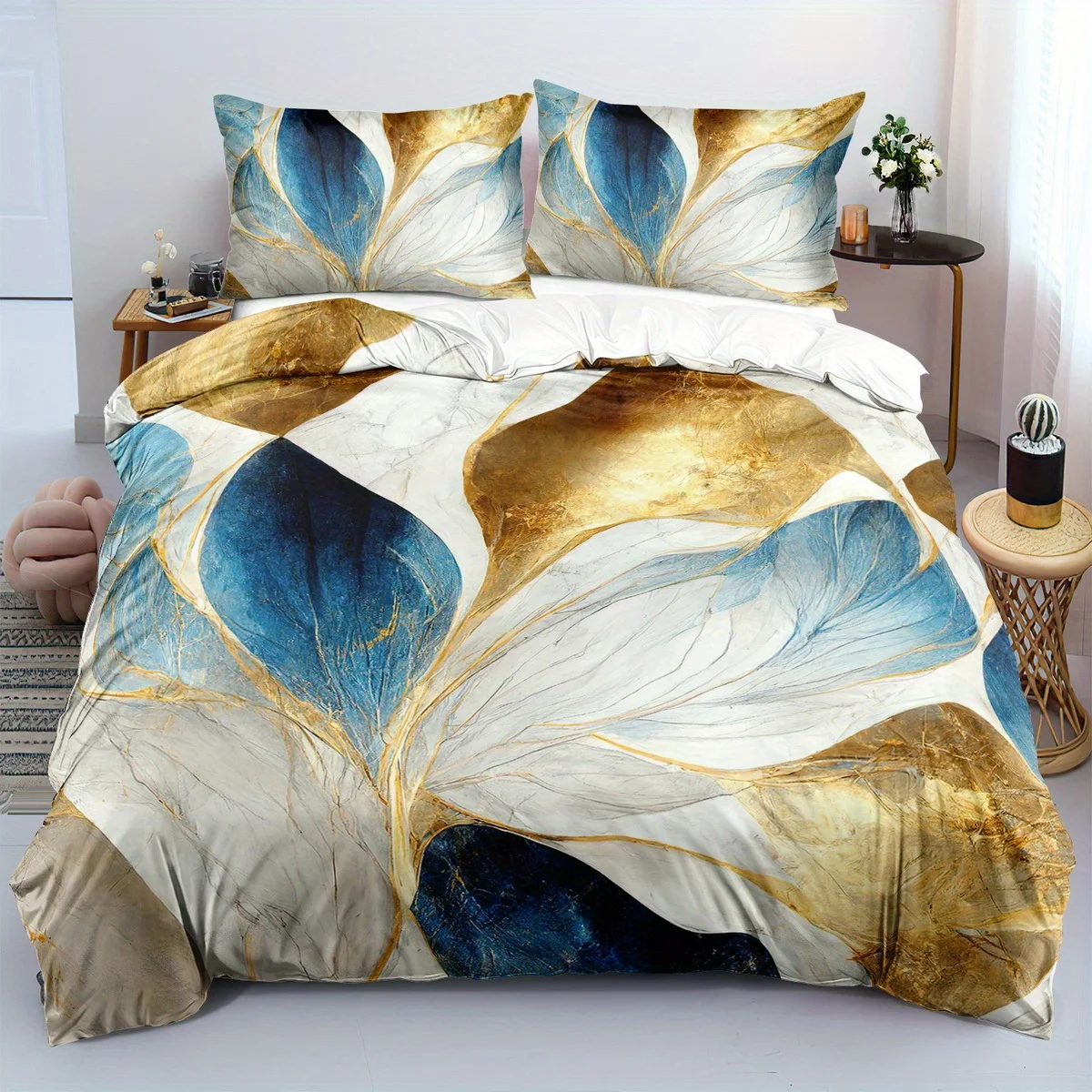 Leaf Theme Duvet Cover Set - 2/3pcs, Soft Comfortable Breathable, Botanical Print Bedding Set, Golden Leaf Print Duvet Cover Set
Leaf Theme Duvet Cover Set - 2/3pcs, Soft Comfortable Breathable, Botanical Print Bedding Set, Golden Leaf Print Duvet Cover Set
