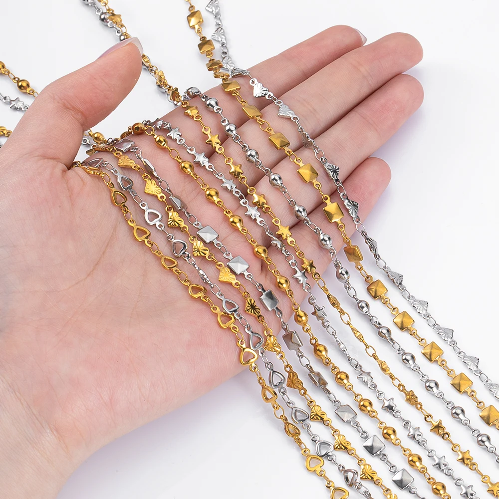 1M Stainless Steel Square Body Chain Round Pentagonal Hollow Triangle LinkChain DIY Necklace Bracelet Jewelry Making Wholesale
1M Stainless Steel Square Body Chain Round Pentagonal Hollow Triangle LinkChain DIY Necklace Bracelet Jewelry Making Wholesale