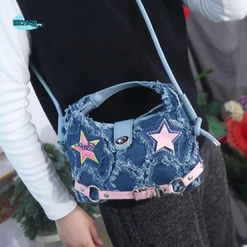 Casual Y2K Pink Star Crossbody Bag Harajuku Spice Girl Denim Handbag All-match Aesthetic Underarm Shoulder Bag Portable
Casual Y2K Pink Star Crossbody Bag Harajuku Spice Girl Denim Handbag All-match Aesthetic Underarm Shoulder Bag Portable