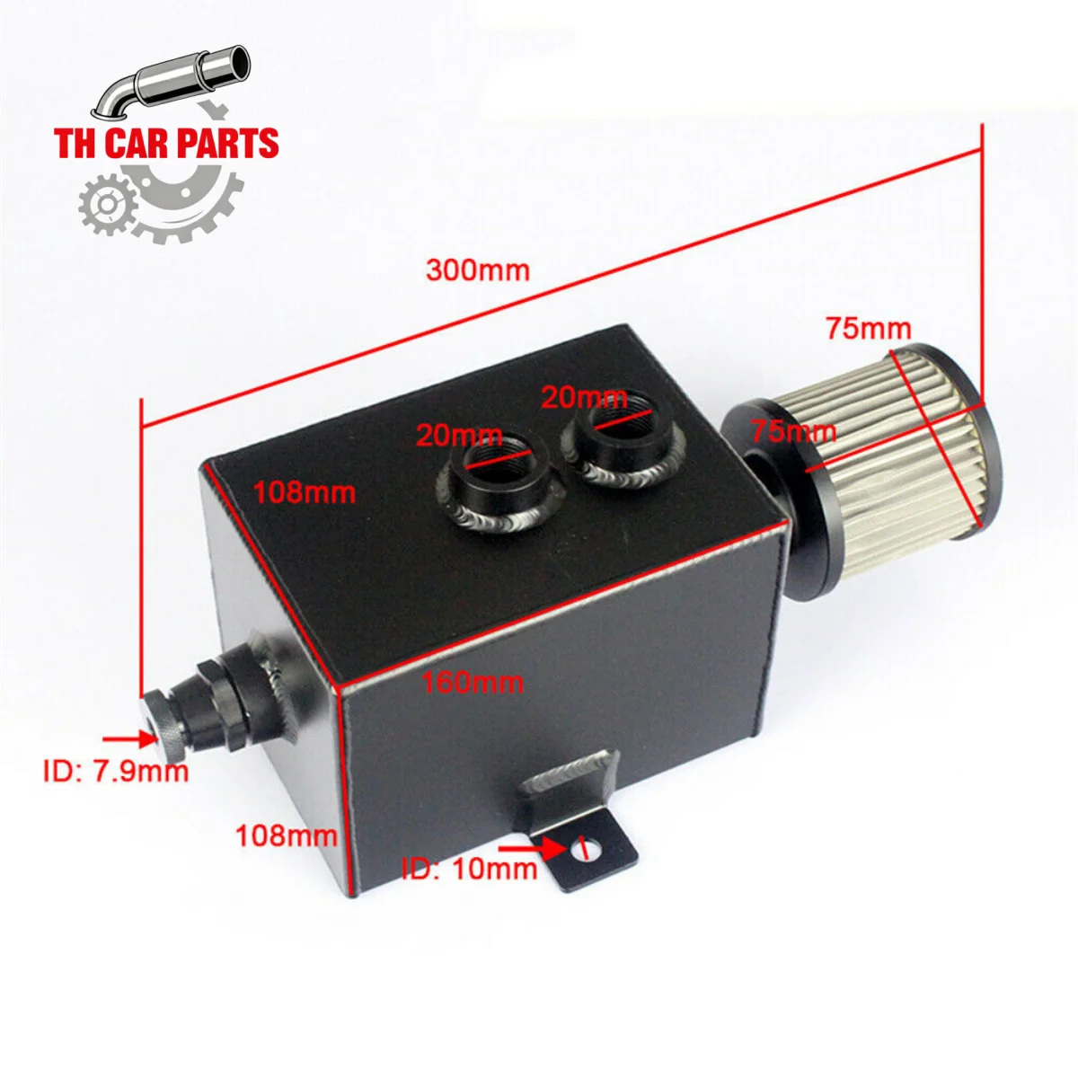 Black Aluminum Engine Oil Catch Can Tank AN10 W/ Breather & Drain Tap Baffled
Black Aluminum Engine Oil Catch Can Tank AN10 W/ Breather & Drain Tap Baffled